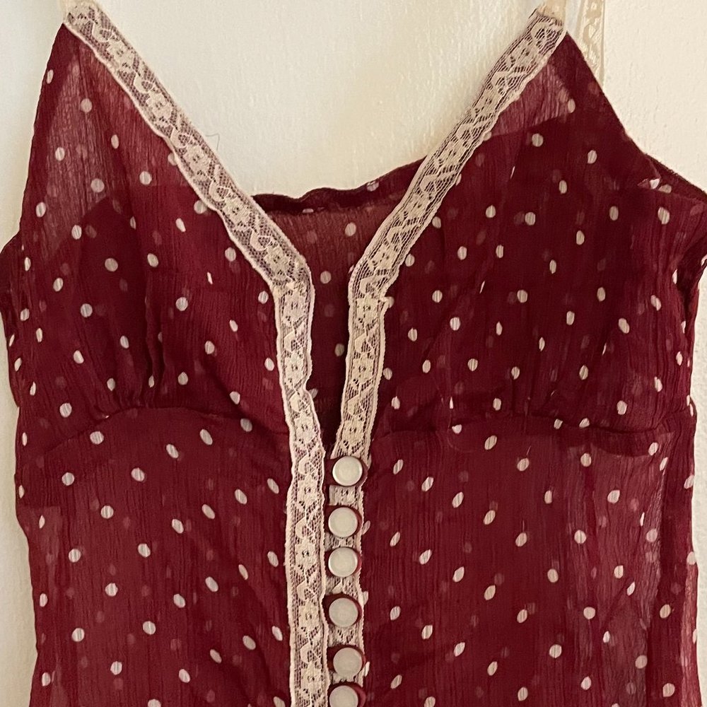 Vintage 90's Sheer Polk-Dot Mini-Dress